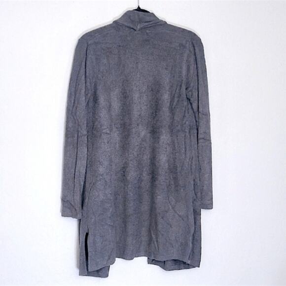 Barefoot Dreams Cardigan Bamboo Chic Lite Gray S Open Drape Coastal Grandma - Picture 3 of 10
